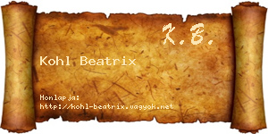 Kohl Beatrix névjegykártya