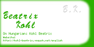 beatrix kohl business card